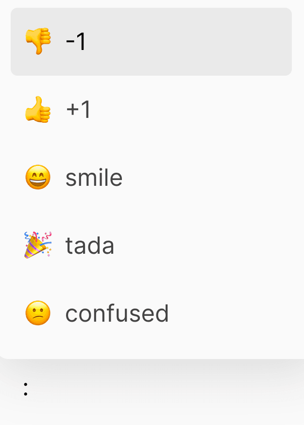 Emoji suggestions appear as you type.