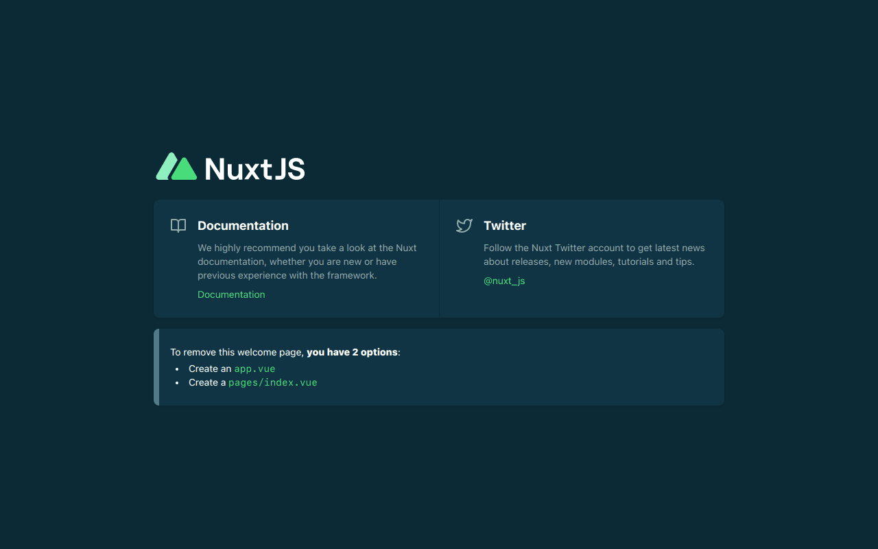 Preview screenshot of Nuxt.js template
