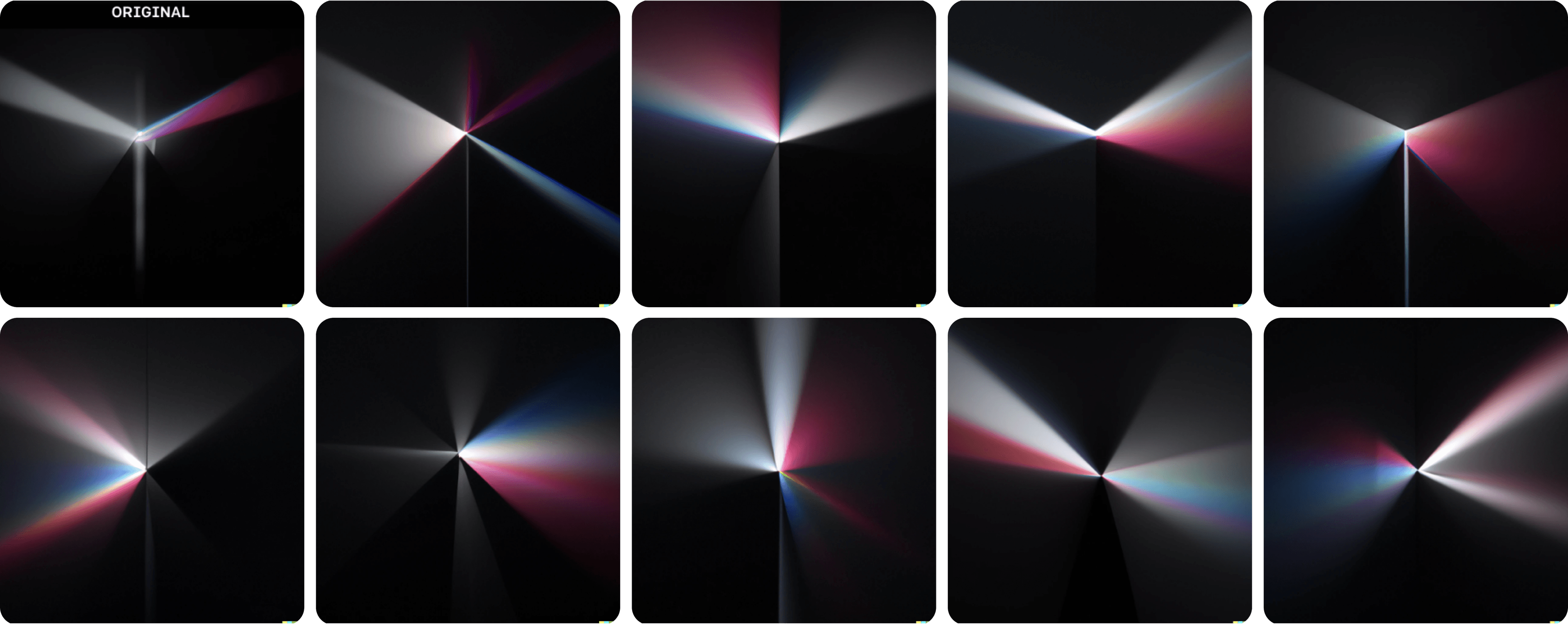 10 permutations of an image generated by DALL-E. The original image also came from DALL-E.