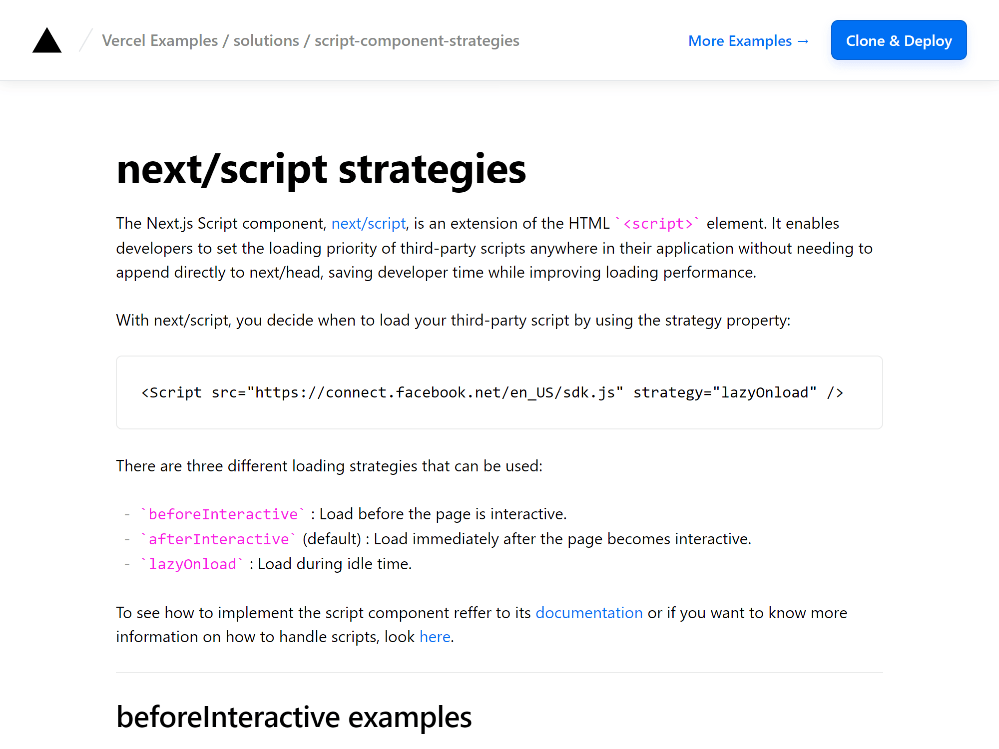 next/script strategies