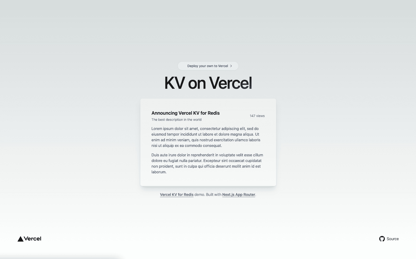 Vercel KV for Redis Next.js Starter