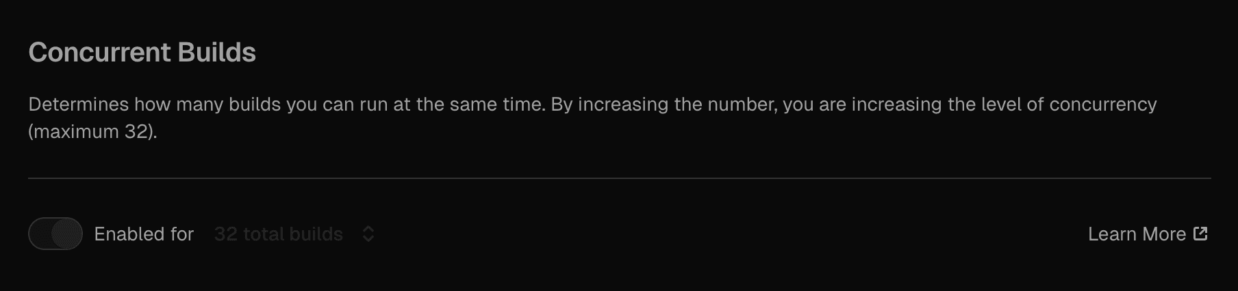 Setting the Concurrent Builds limit for a team.