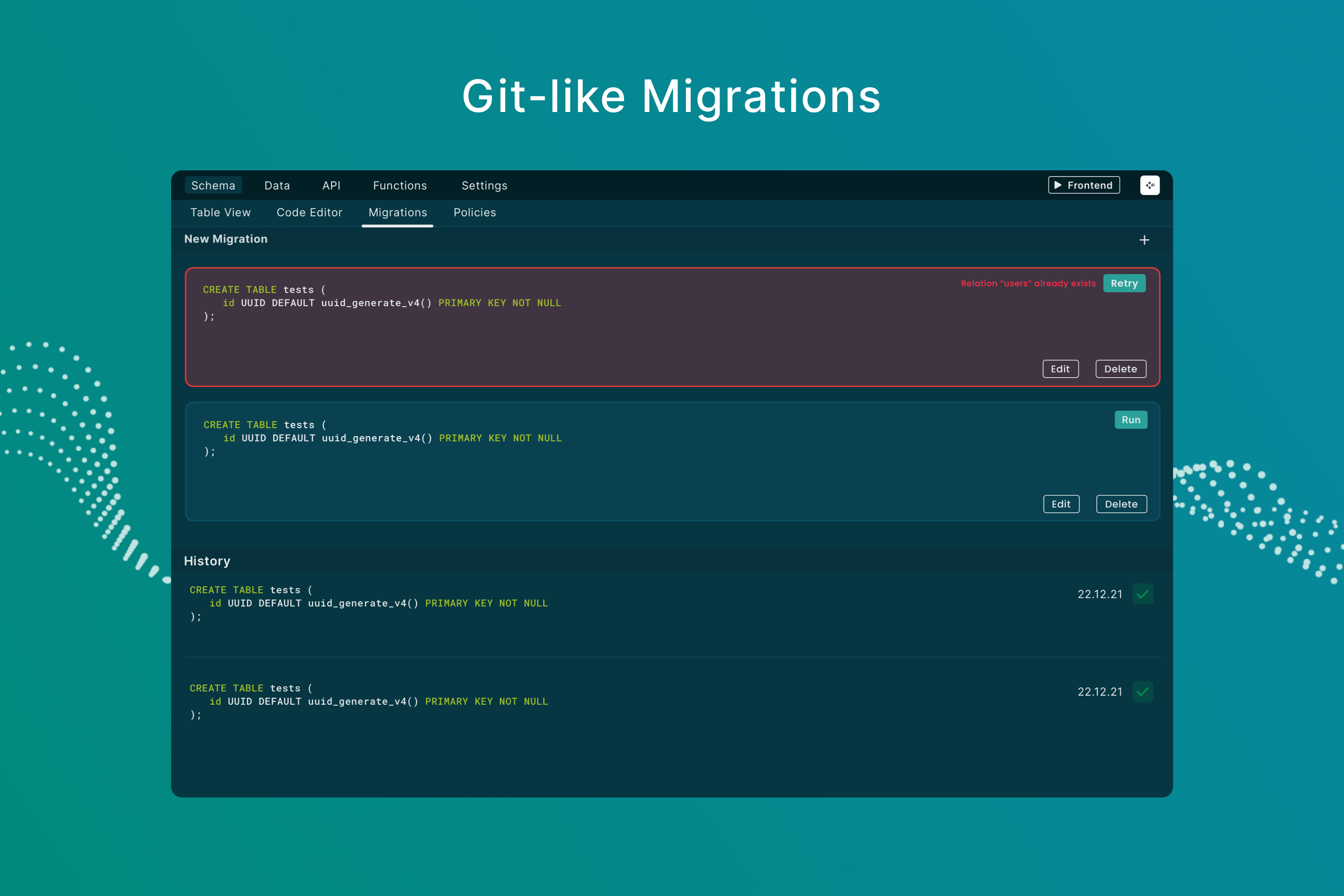 Git-like Migrations in Thin