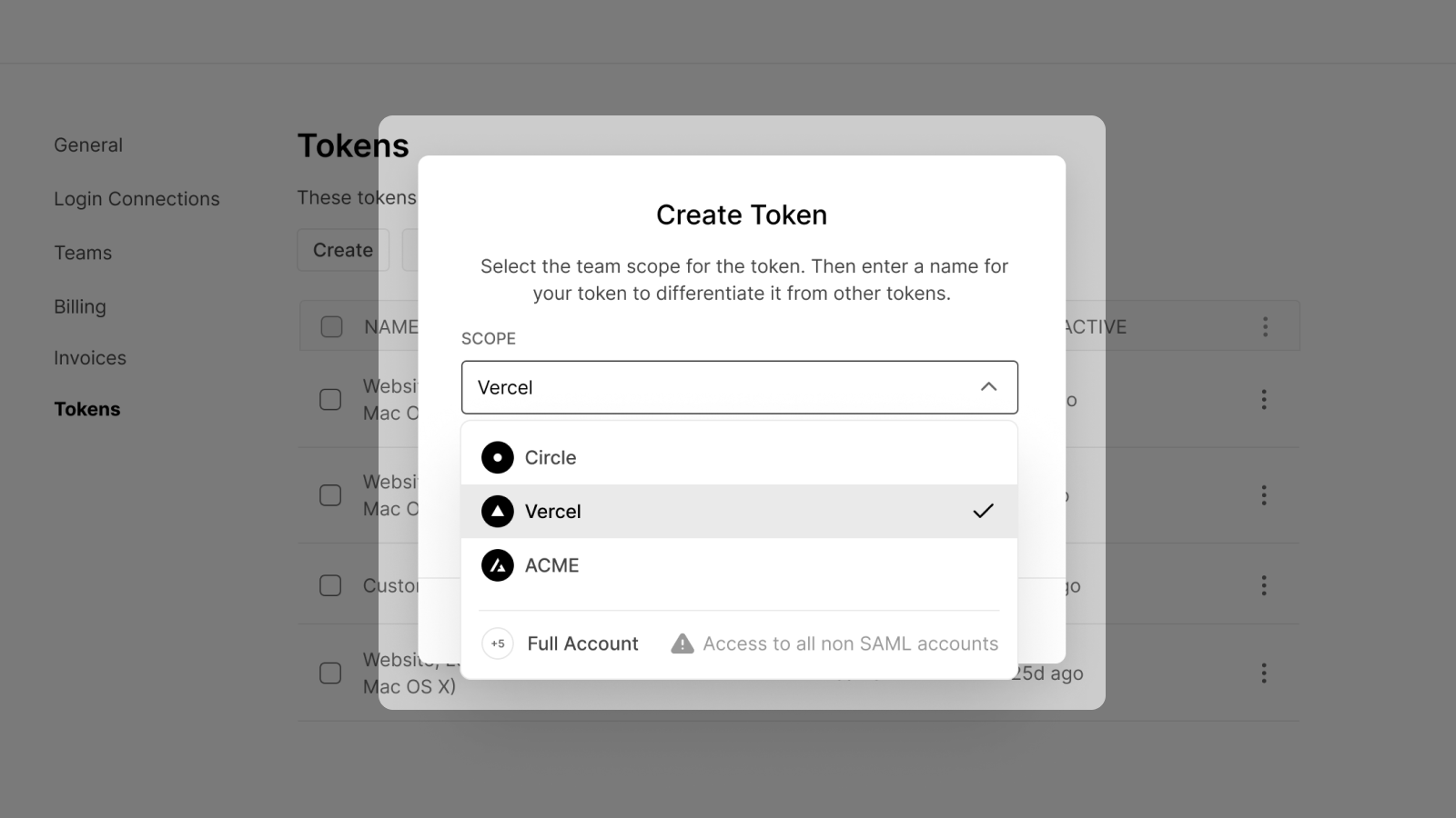 Cover for Access tokens can now be scoped to teams