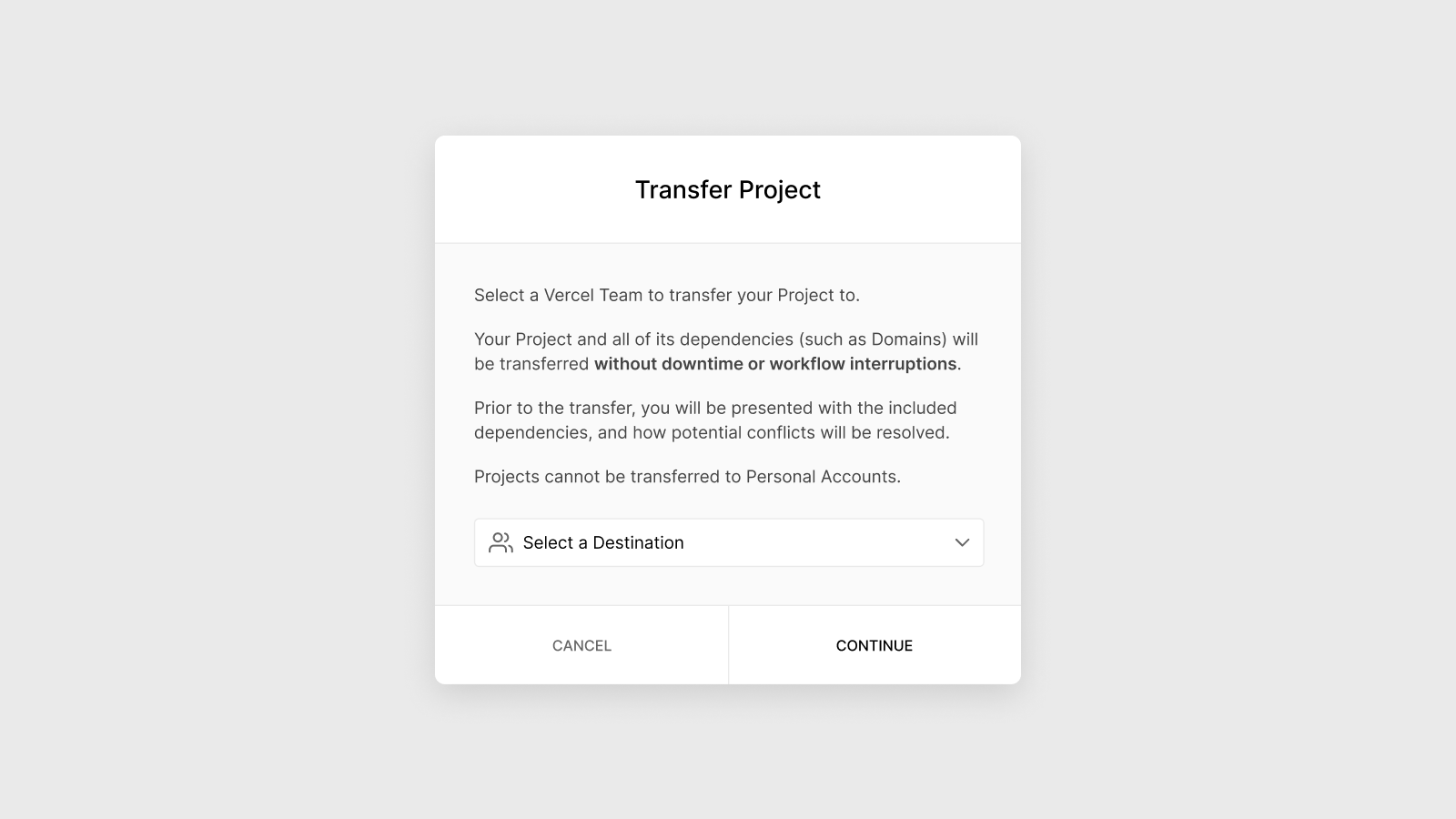 Cover for Enterprise customers can now transfer projects
