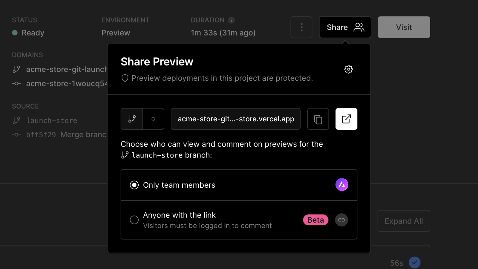 Cover for Protected Preview Deployments available on all plans