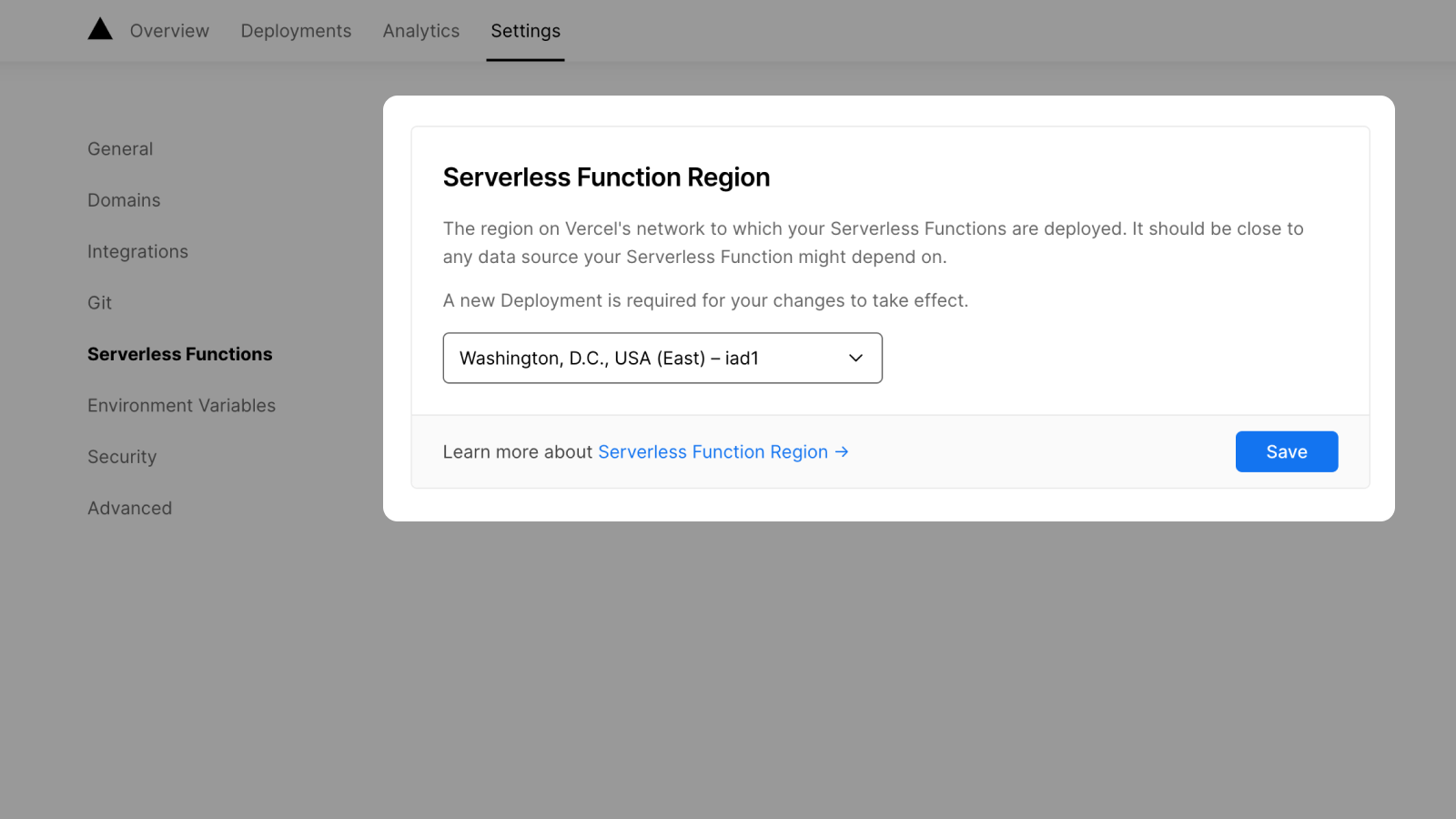 Cover for "Serverless Functions are now deployed to US East by default"