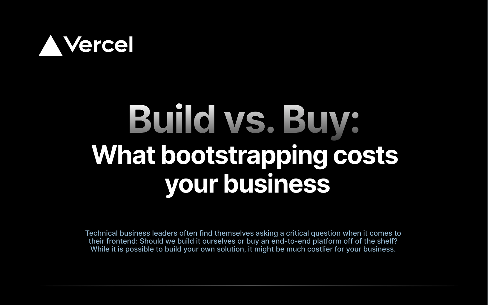Build vs. Buy: What bootstrapping costs your business