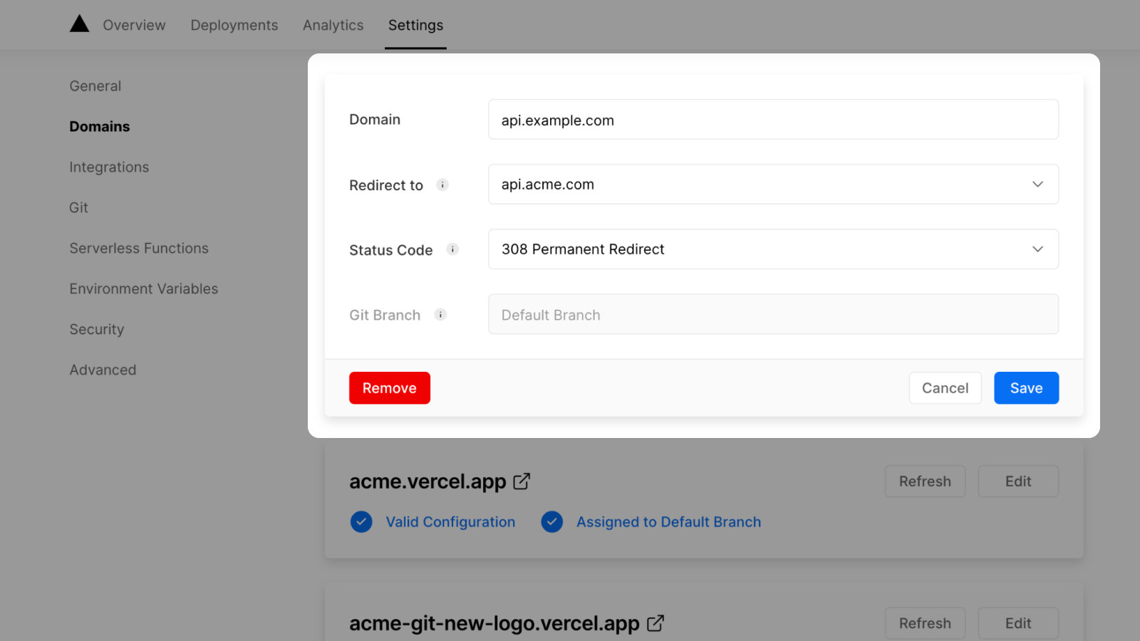 Cover for Domains can now be redirected with a custom status code