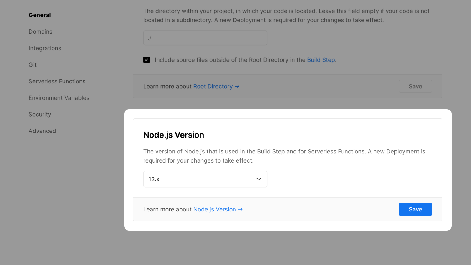Cover for "Node.js Version now customizable in the Project Settings"