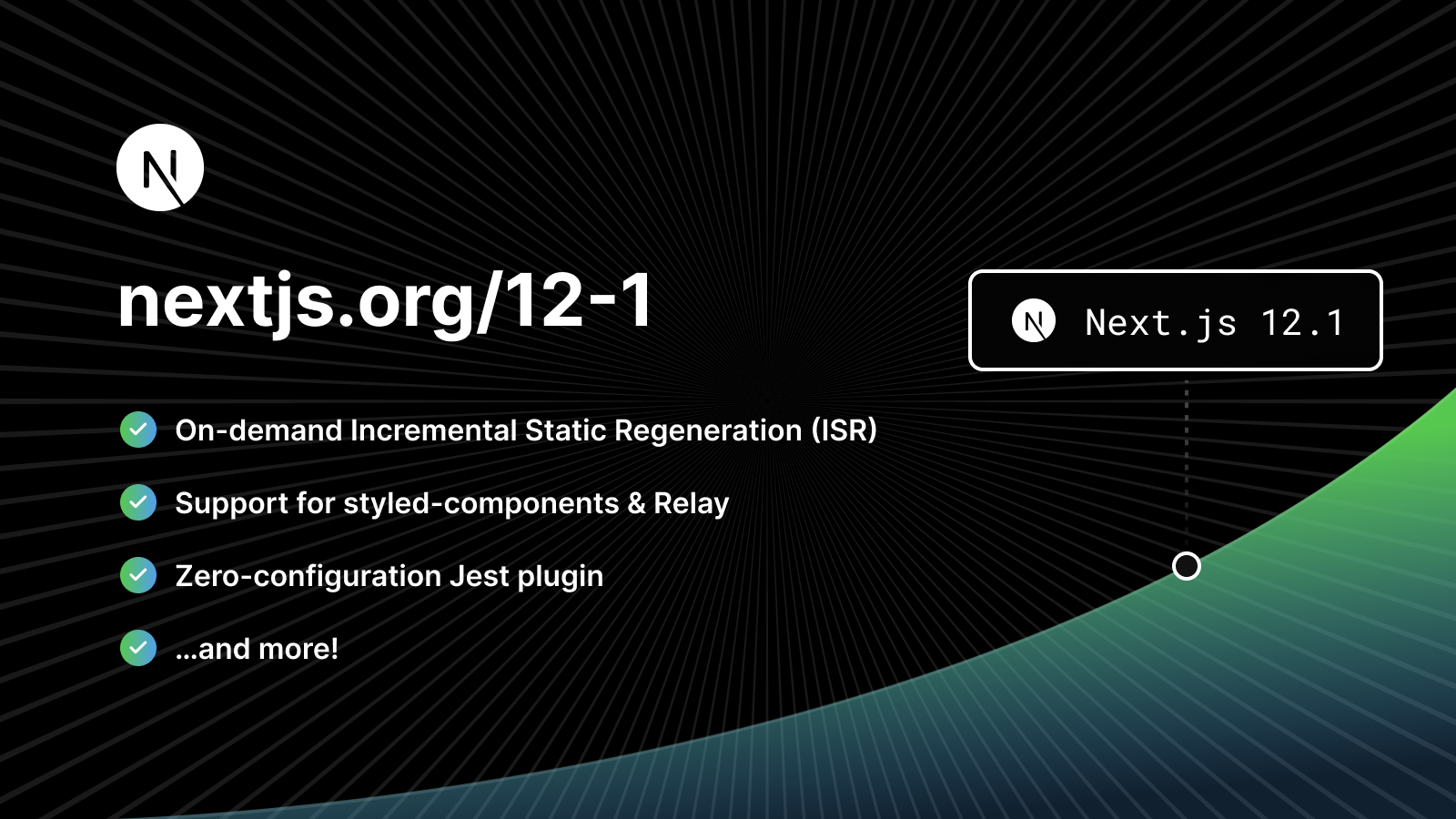 Cover for "Next.js 12.1 is now available"