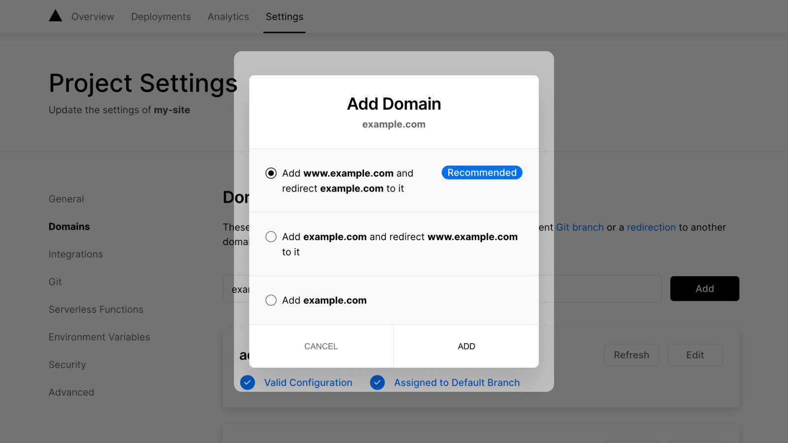 Cover for Domains now include their `www` counterpart