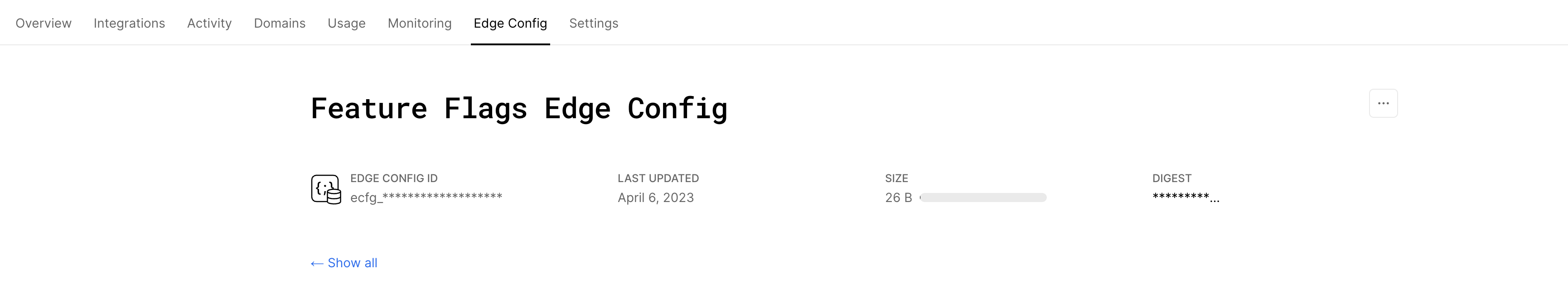 Your Edge Config ID in the Vercel Dashboard.