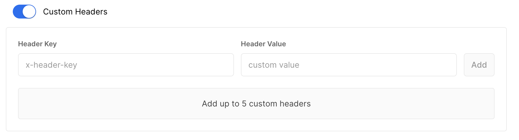 Add custom headers to protect your endpoint URLs.