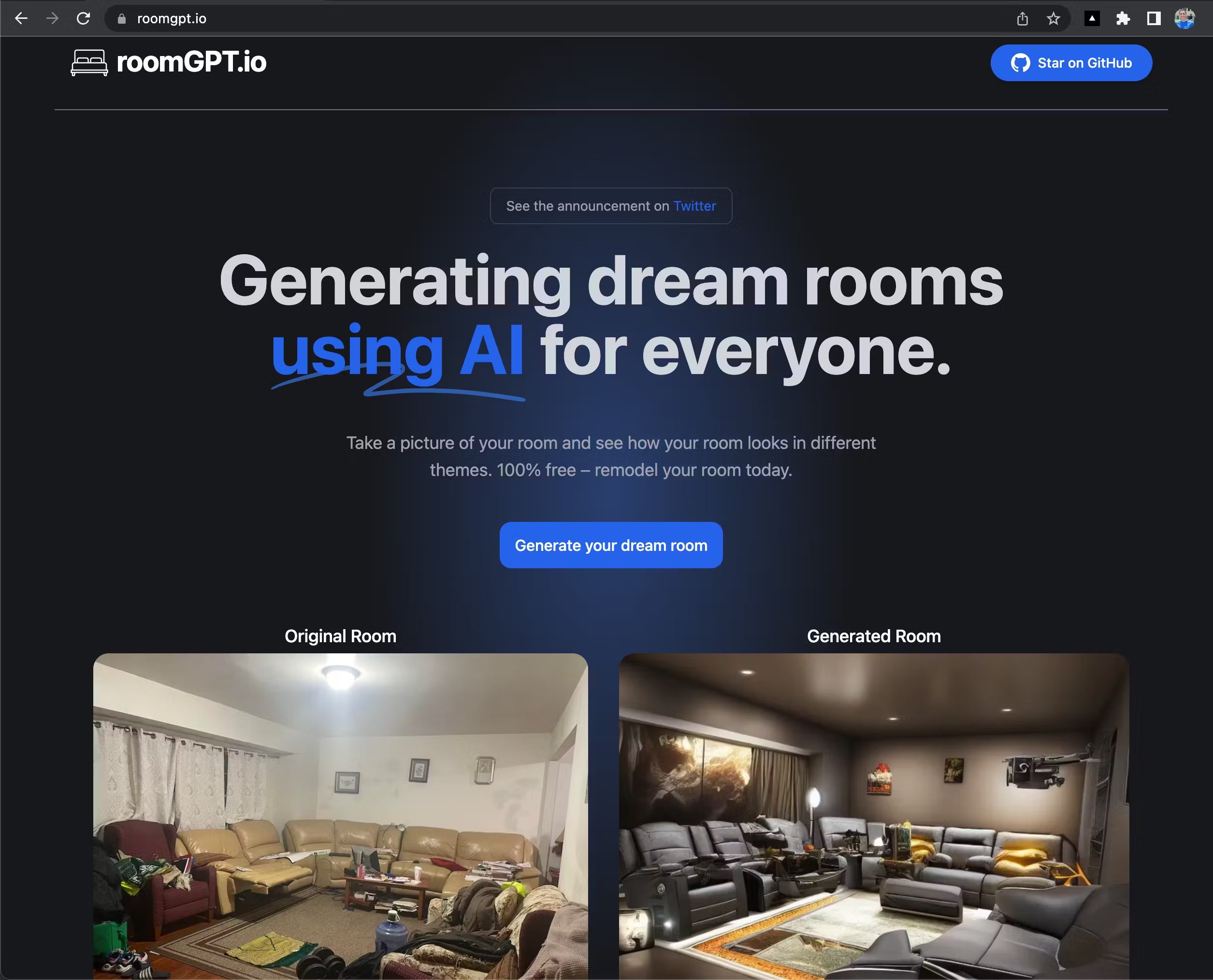 Redesign your room with Next.js, ControlNet on Replicate and Vercel.