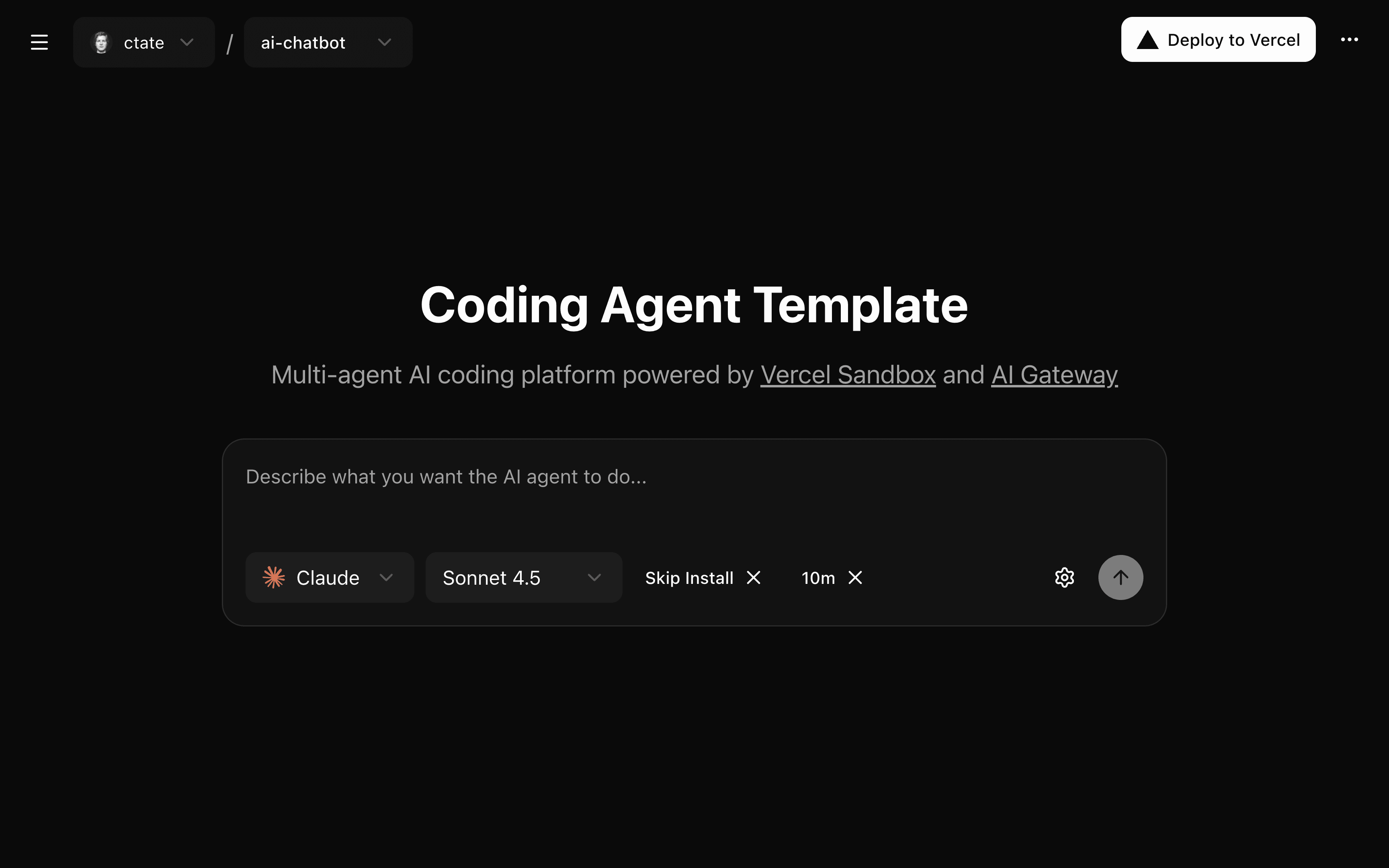 Coding Agent Platform template thumbnail