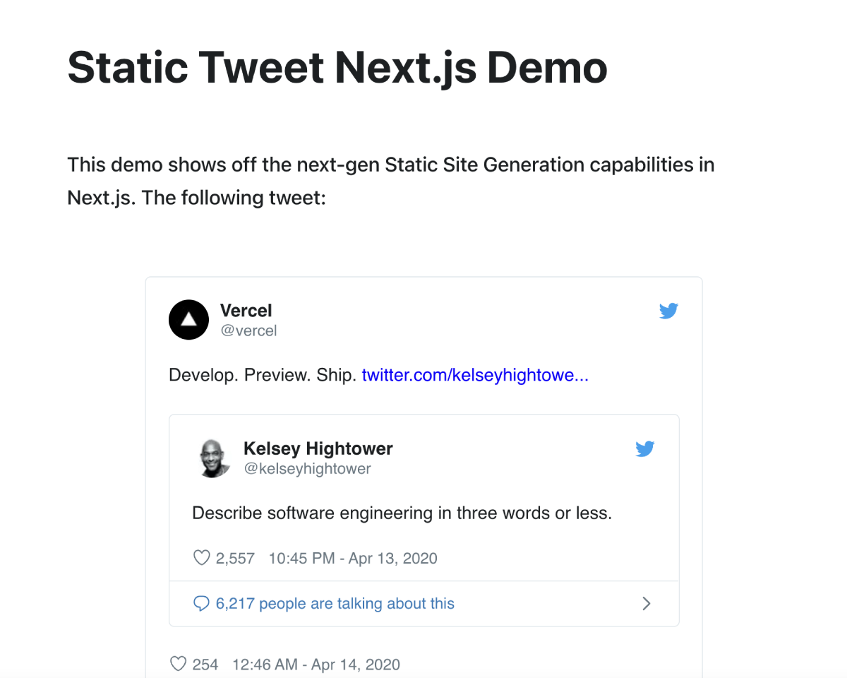 Static Tweets