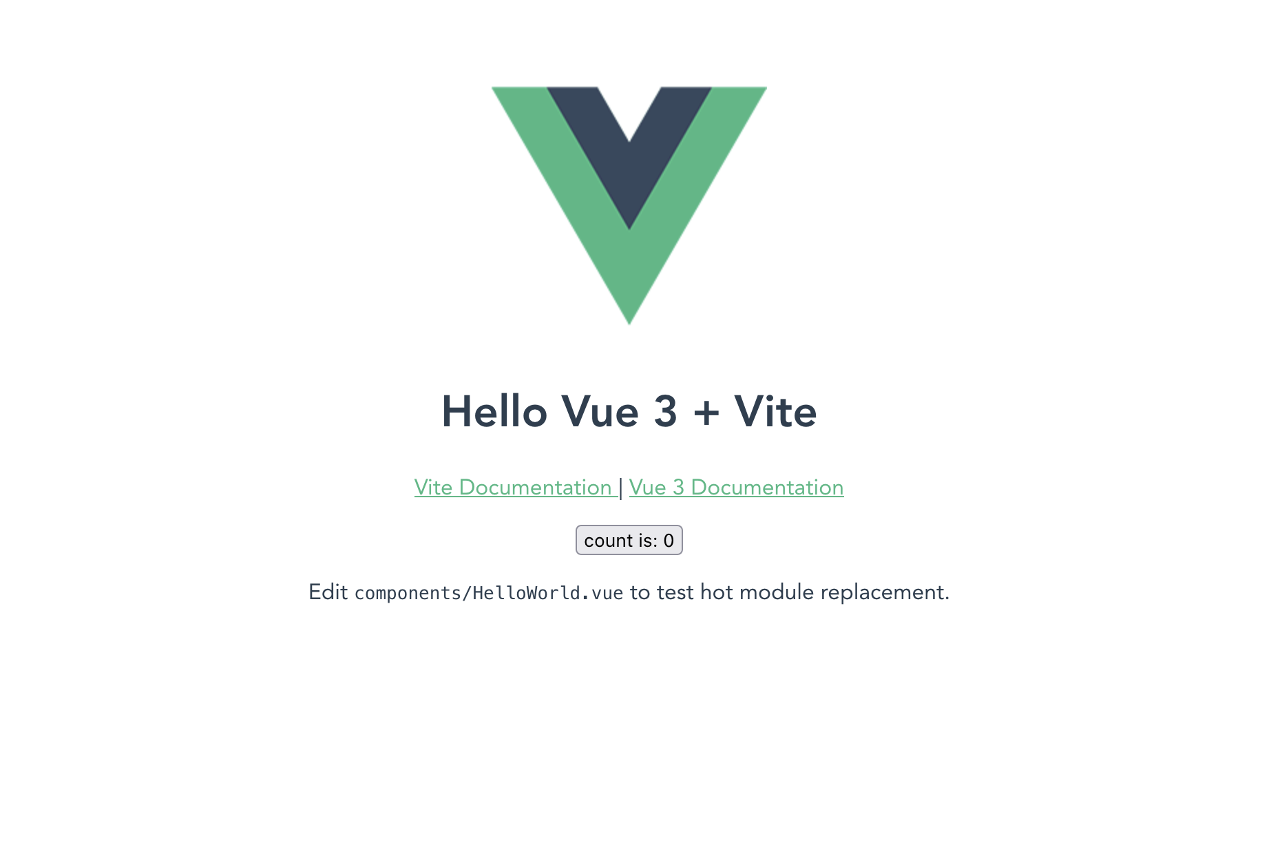 Preview screenshot of Vite template