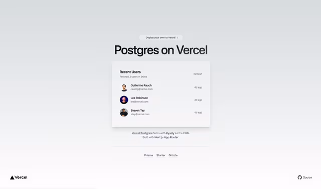 Postgres + Kysely Next.js Starter