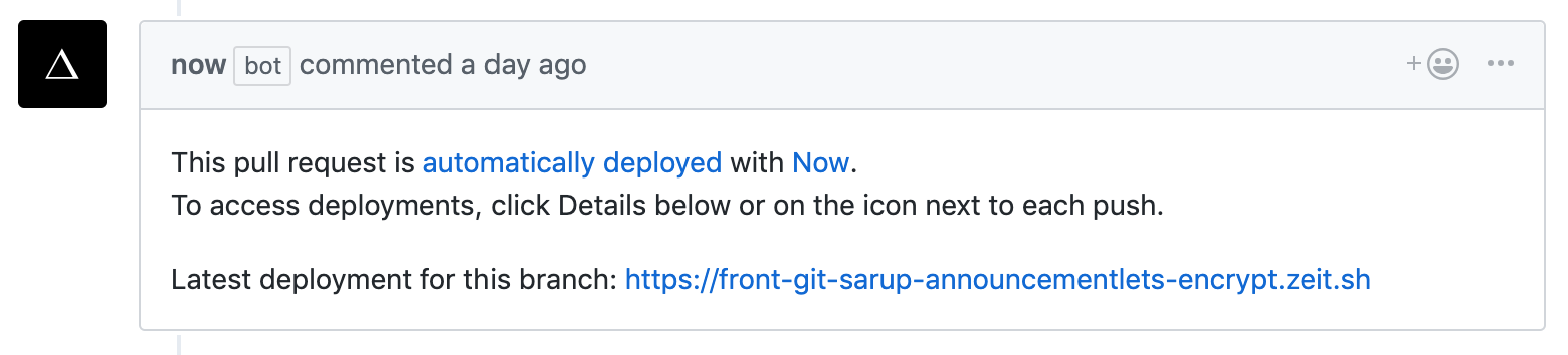 As you introduce new changes to the branch, the deployment URL doesn't change and reflects all the updates.