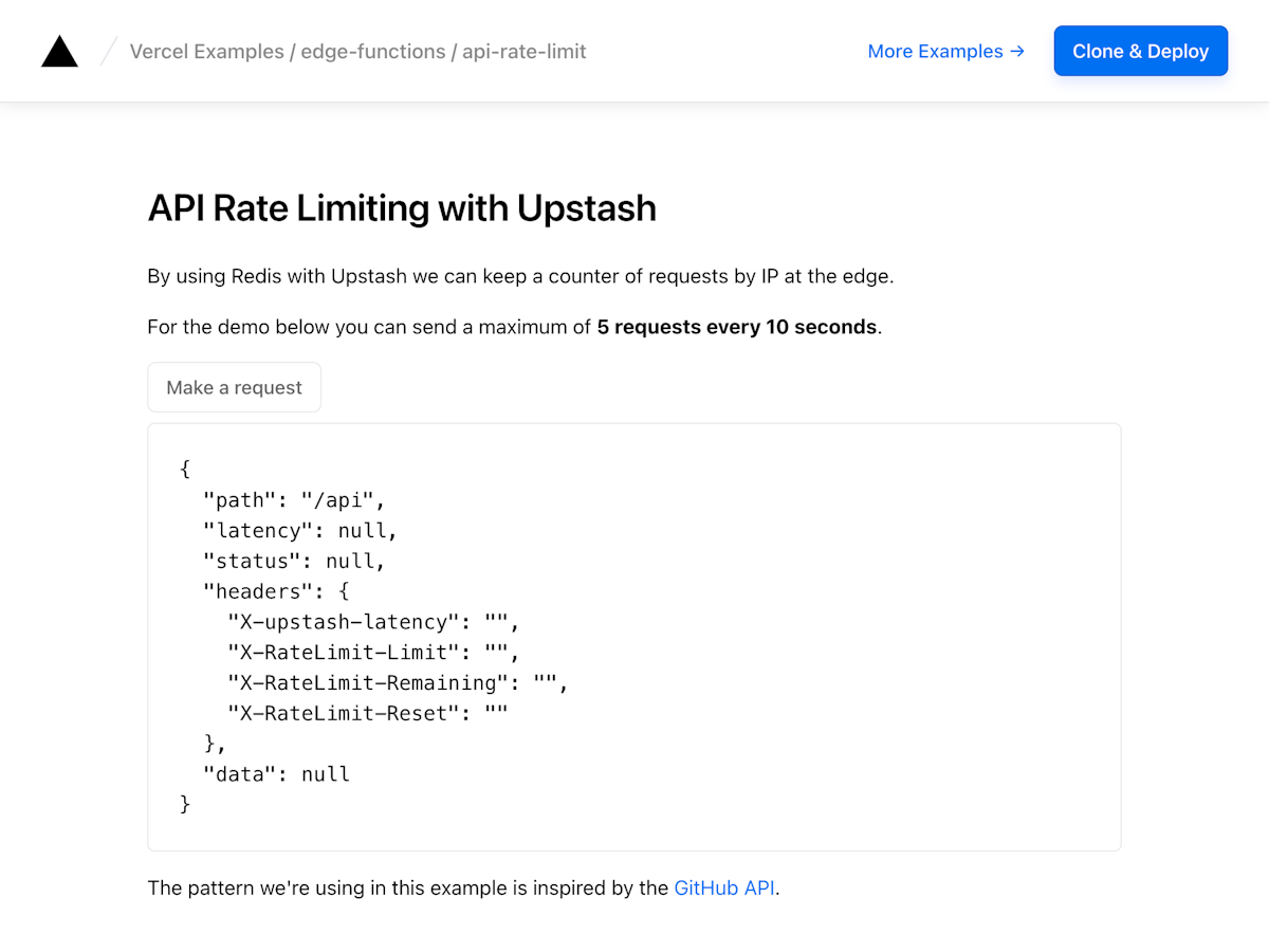 API Rate Limiting with Vercel KV and Upstash