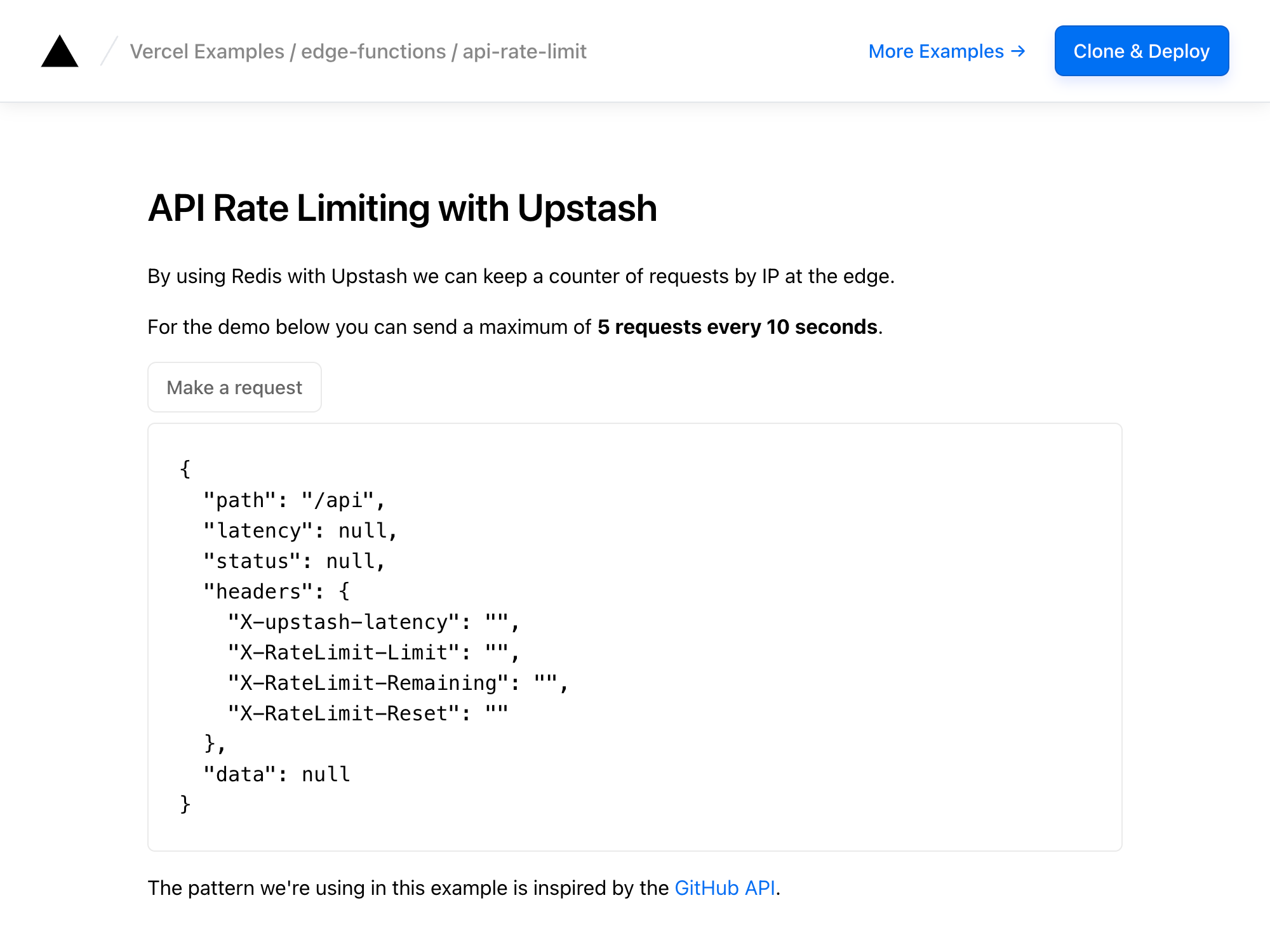 API Rate Limiting with Vercel KV and Upstash