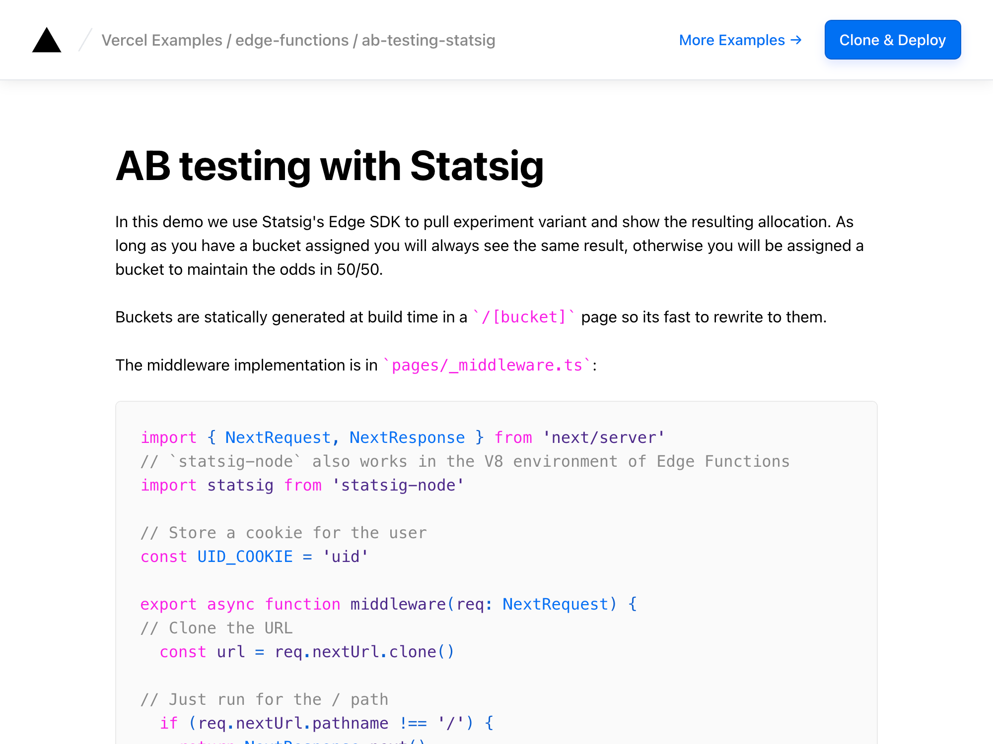 A/B testing with Statsig