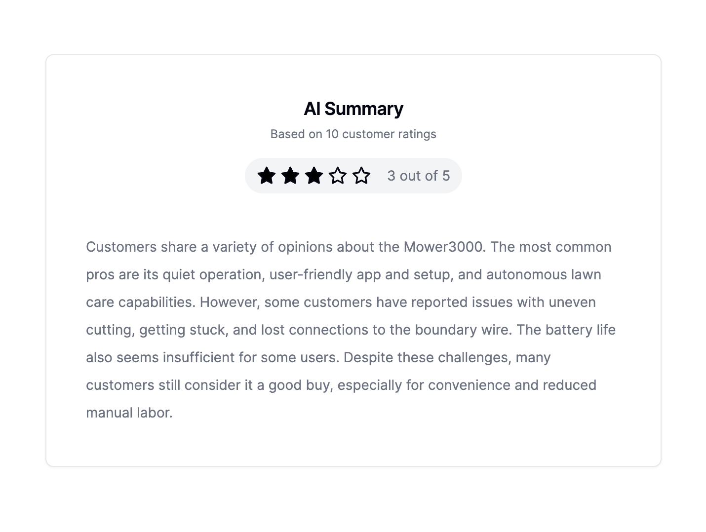Customer Reviews AI Summary