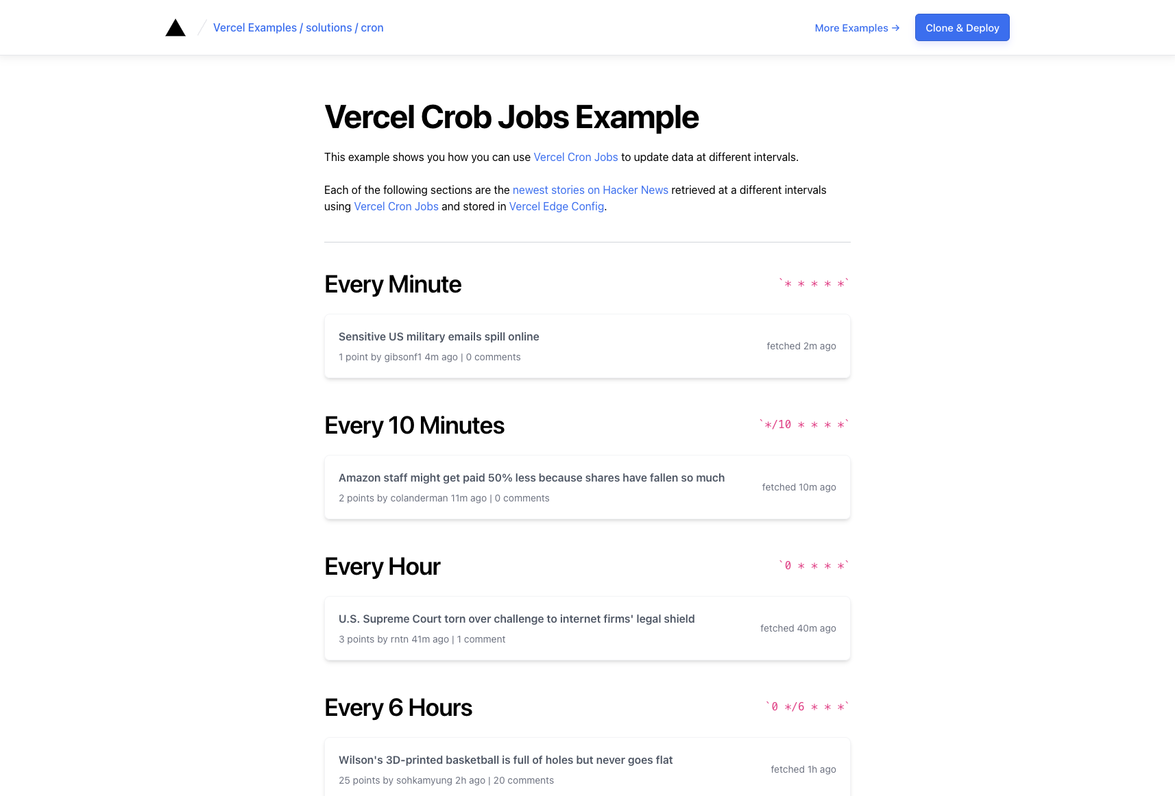 Vercel Cron Job Example