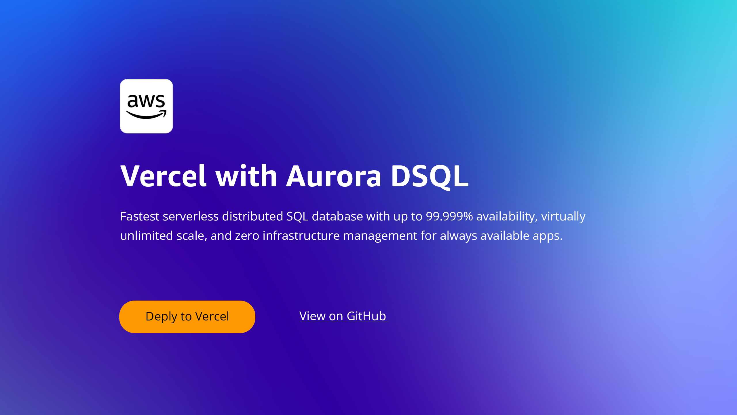 Contentful thumbnail for Next.js Vercel app with Amazon Aurora DSQL