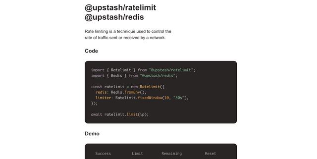 Ratelimit with Upstash Redis