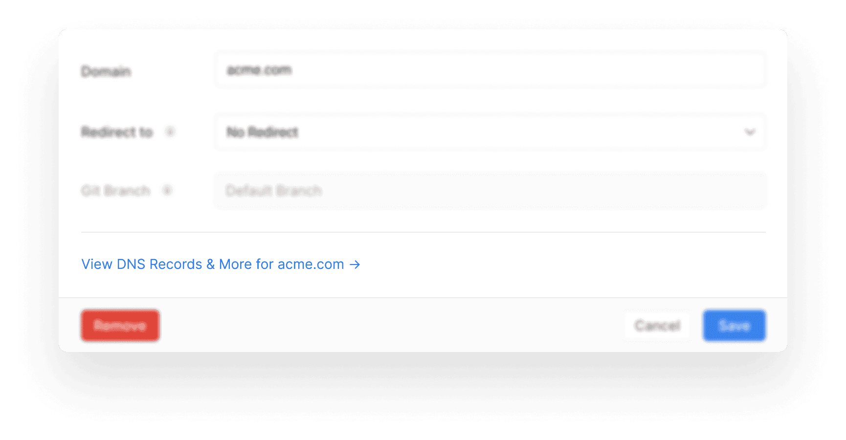 Editing a Domain within the Project Settings.