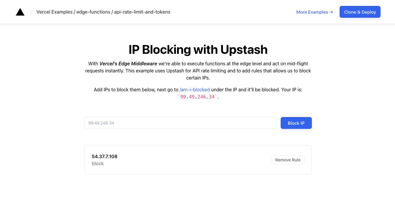 IP Blocking Upstash