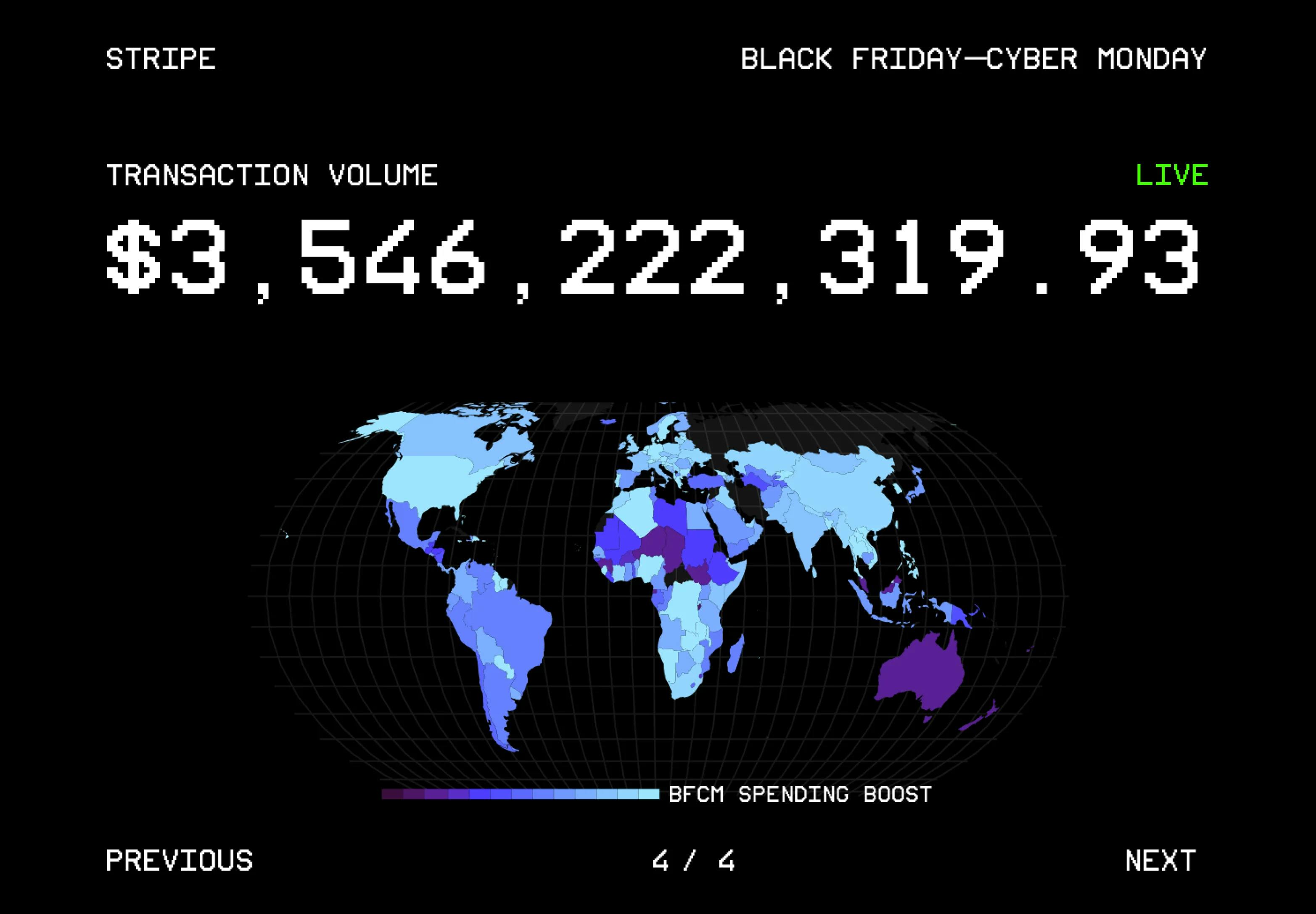 Screenshot of part of Stripe's microsite, taken on Black Friday GMT afternoon.