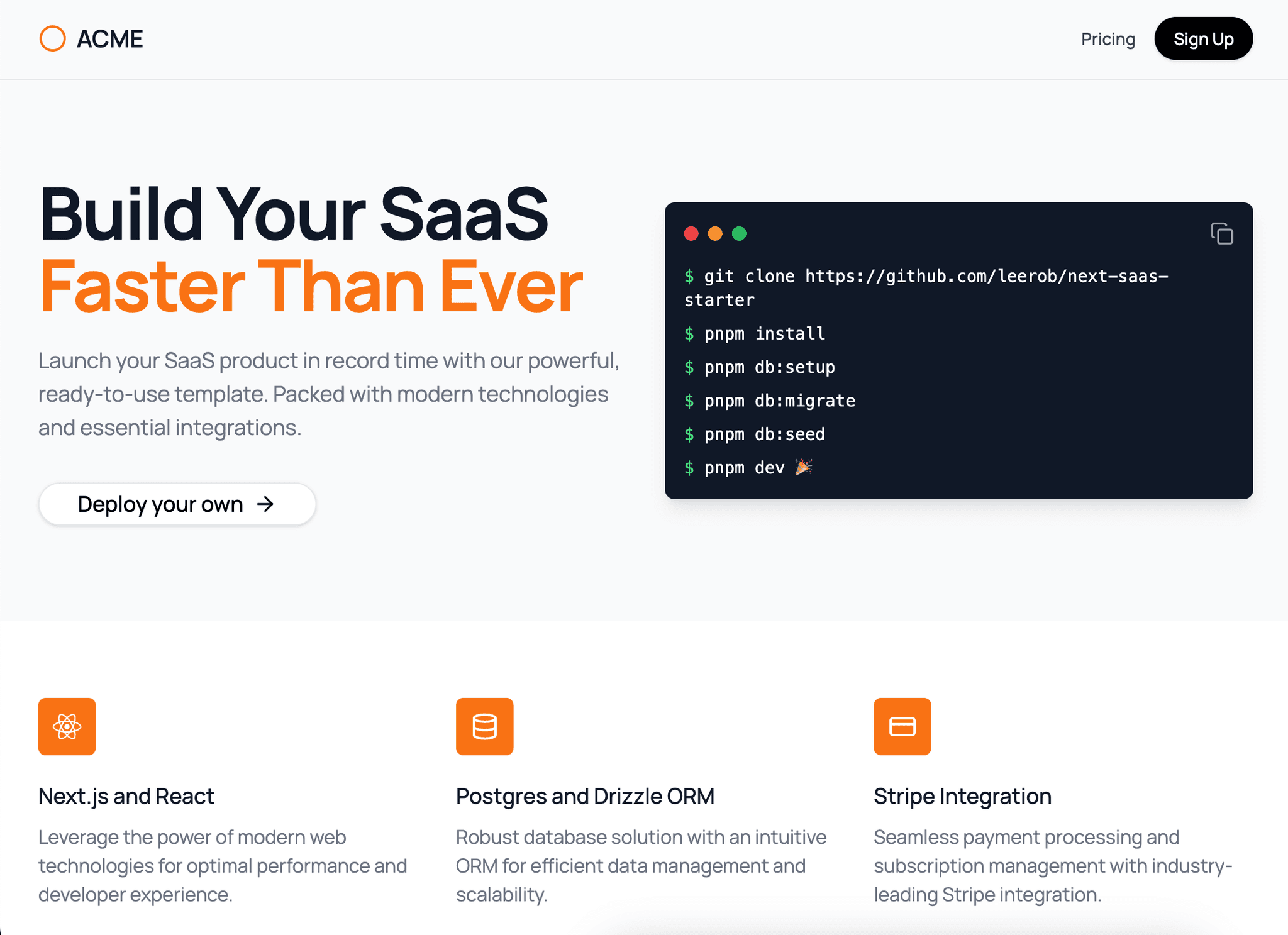 Next.js SaaS Starter Template