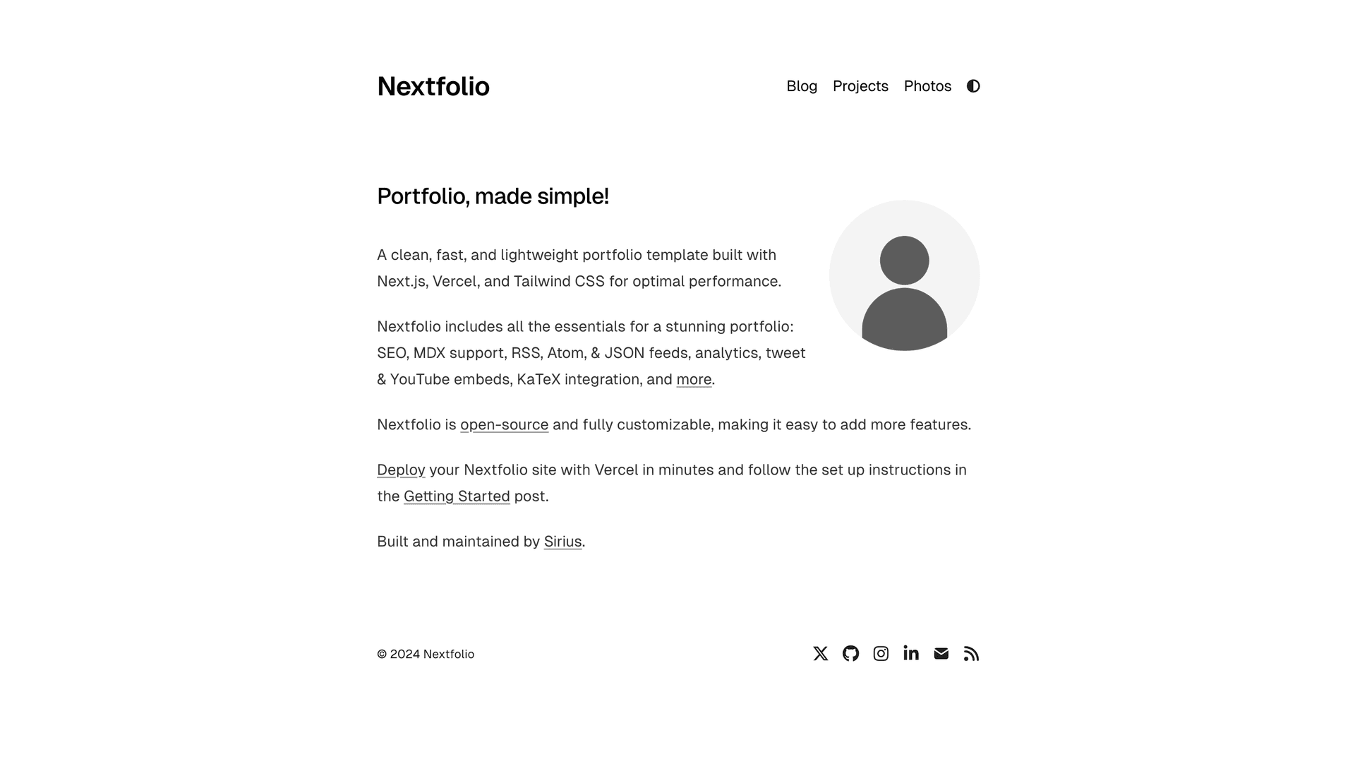Nextfolio A simple Next.js portfolio