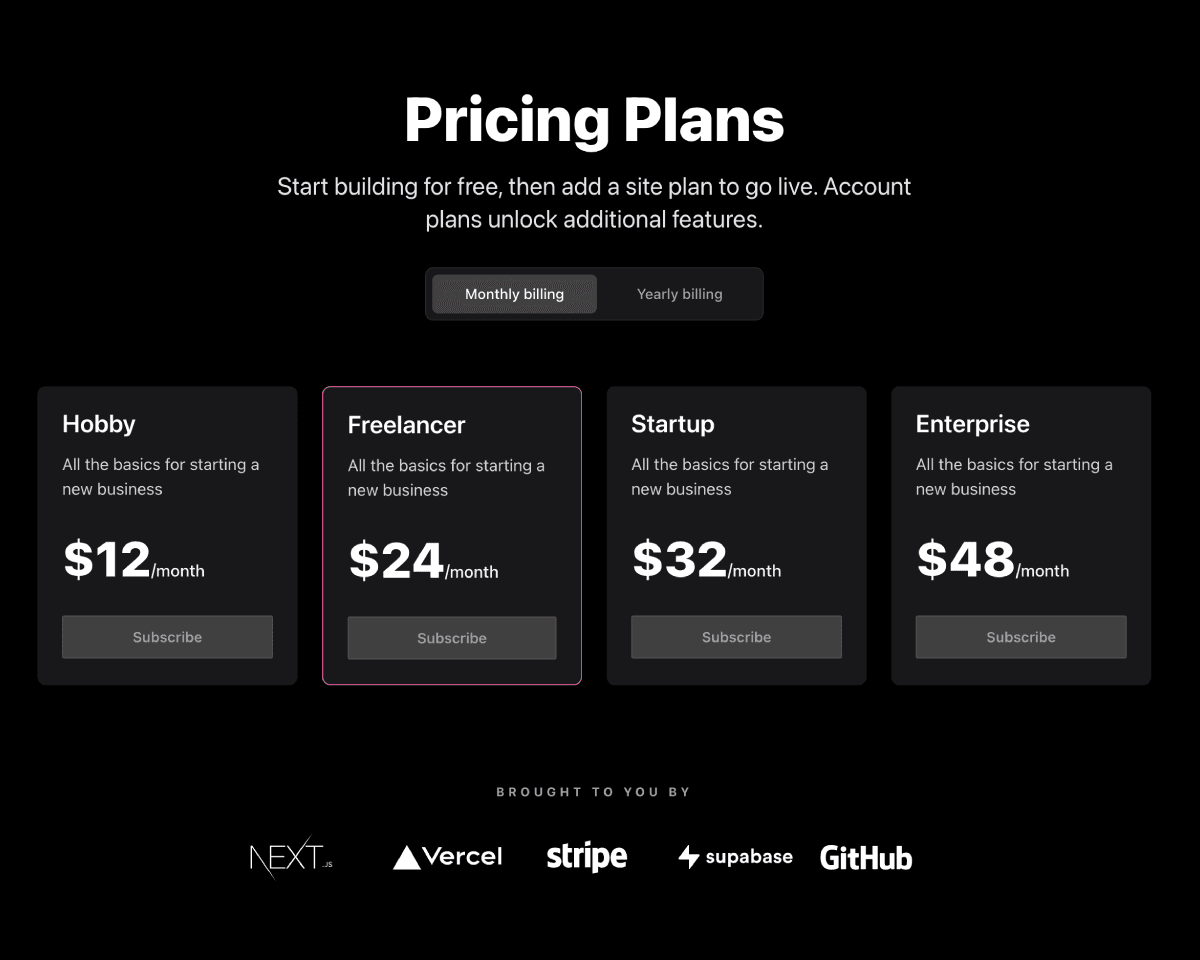 Subscription Payments Starter