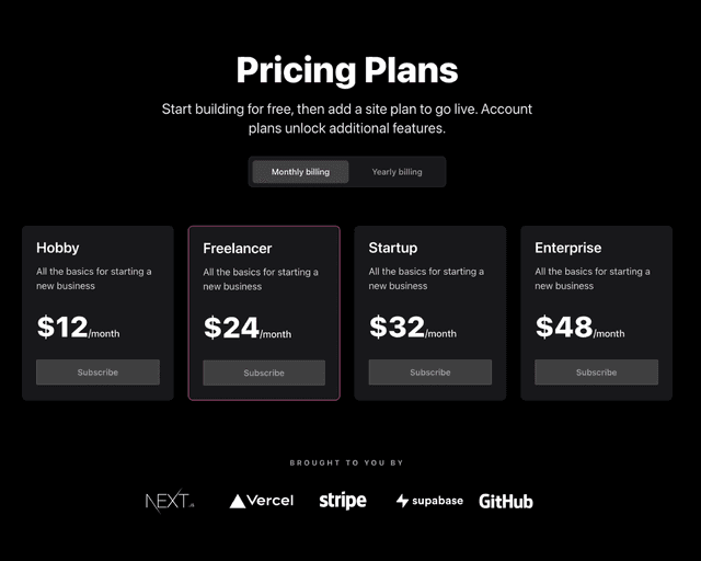 Stripe Subscription Starter