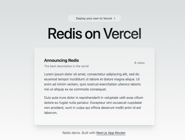 Redis Next.js Starter
