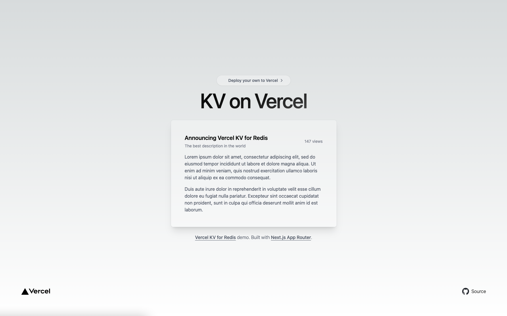 Vercel KV for Redis Next.js Starter