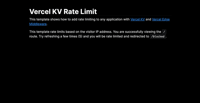Vercel Edge Middleware Rate Limit