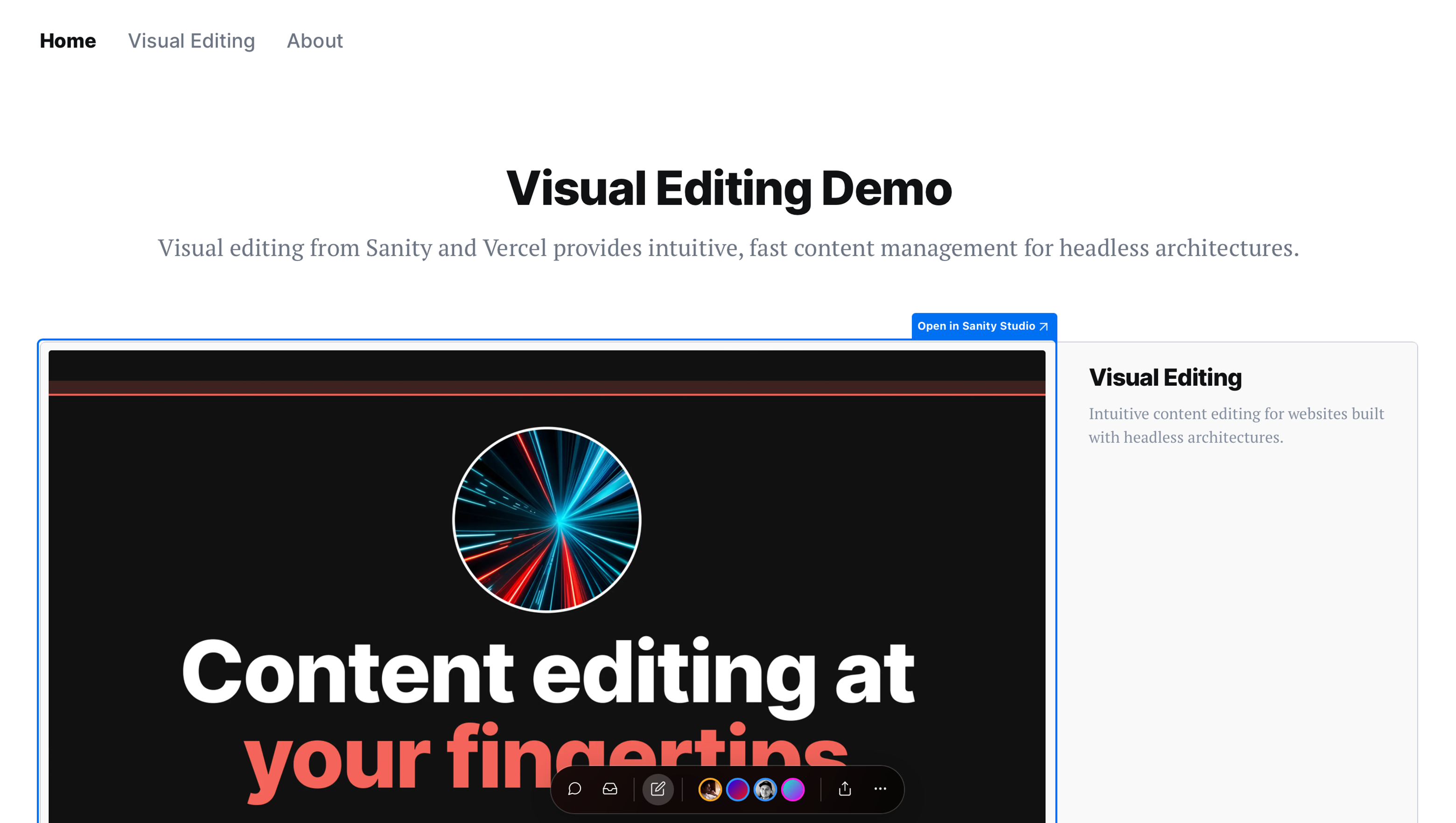 Sanity Visual Editing Demo