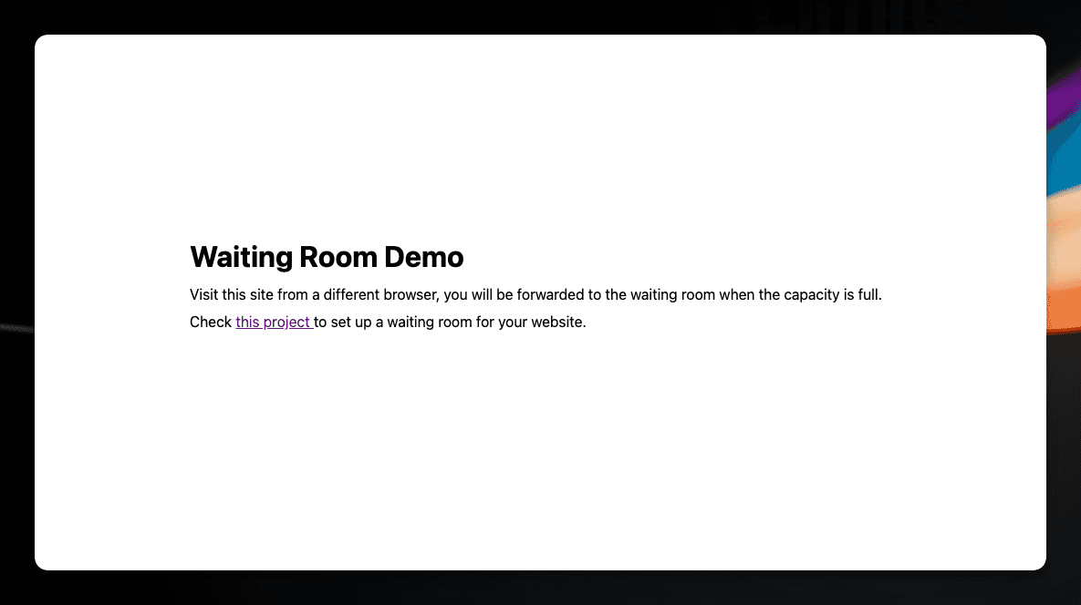 Next.js Waiting Room – Vercel