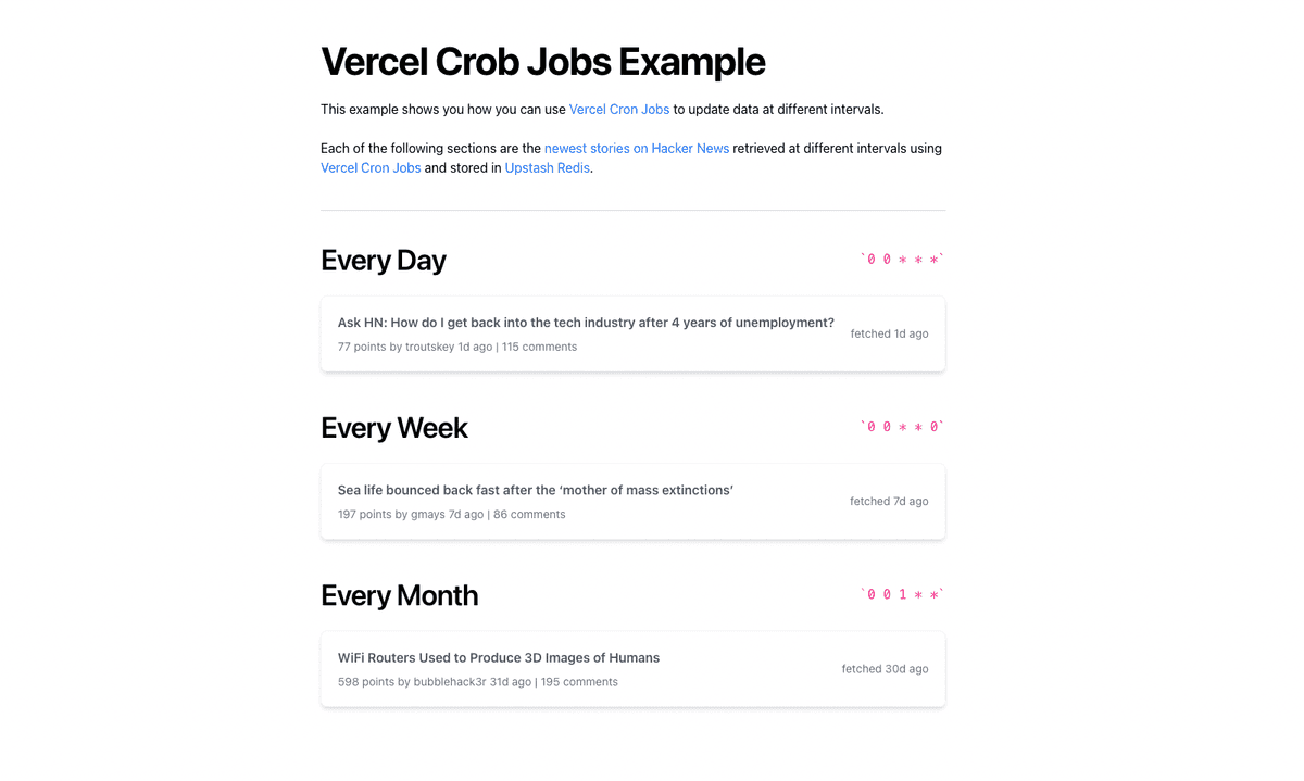 Vercel Cron Job Example Vercel vercel-cron-job-example-vercel