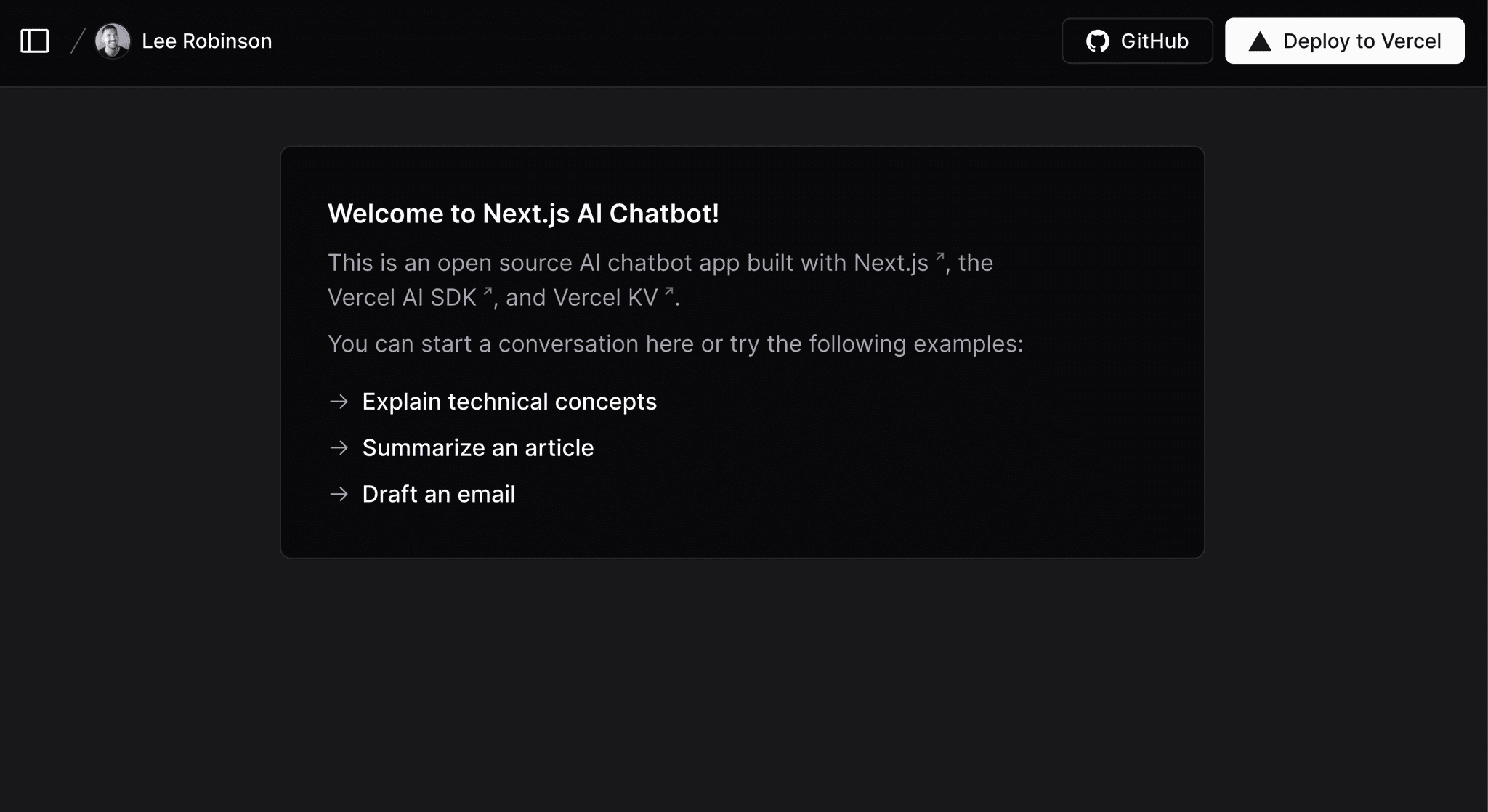 Next.js AI Chatbot – Vercel