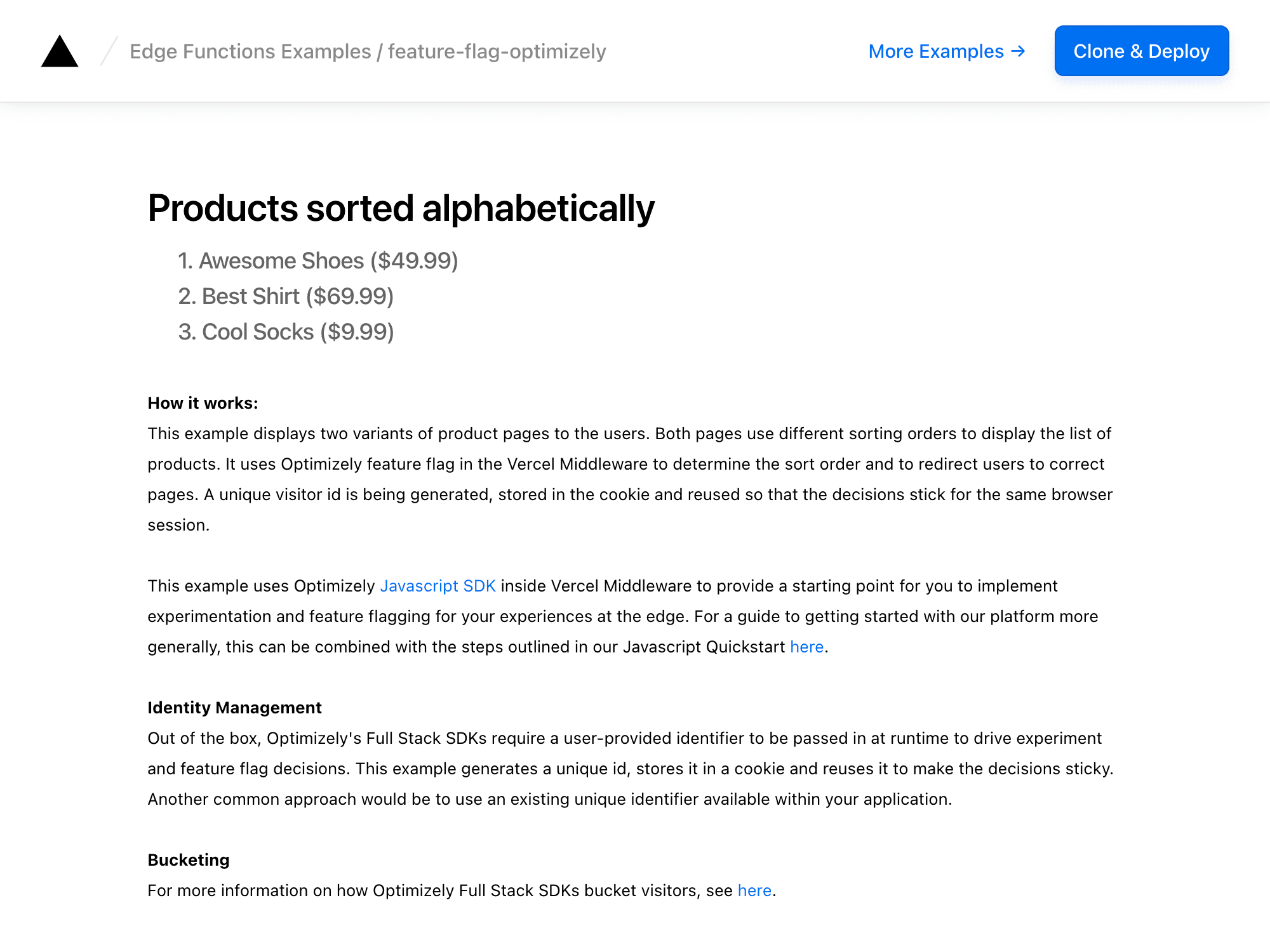 Feature Flags with Optimizely – Vercel
