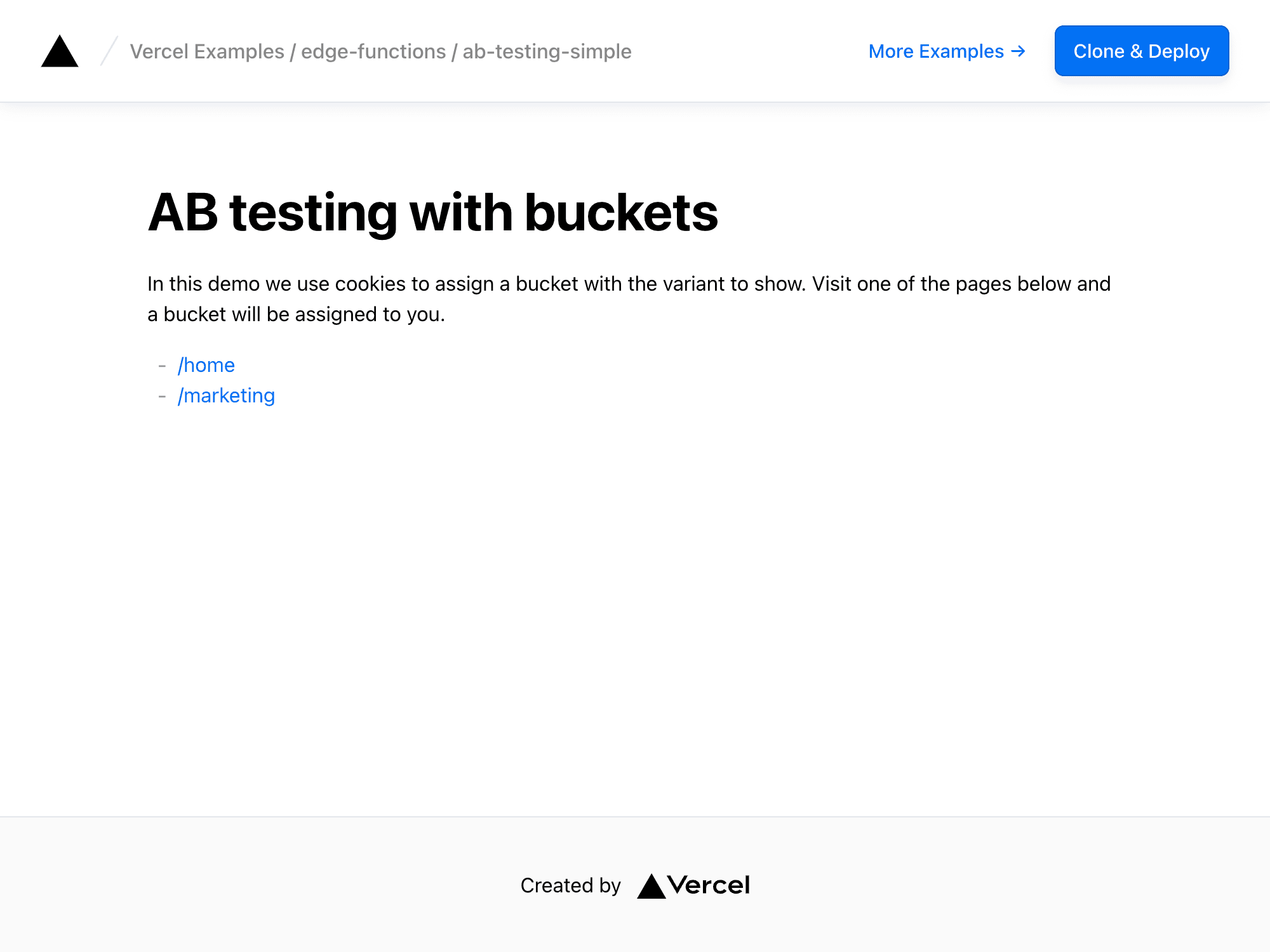 A/B Testing Simple – Vercel