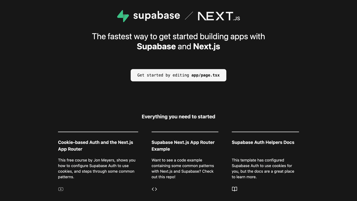 Supabase Starter – Vercel