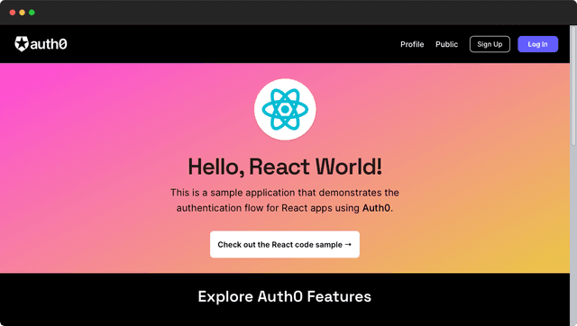 Auth0 React Starter – Vercel
