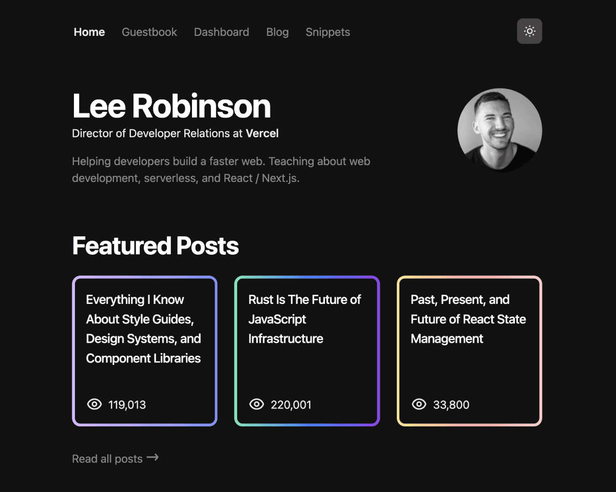 Next.js Portfolio with Blog Vercel